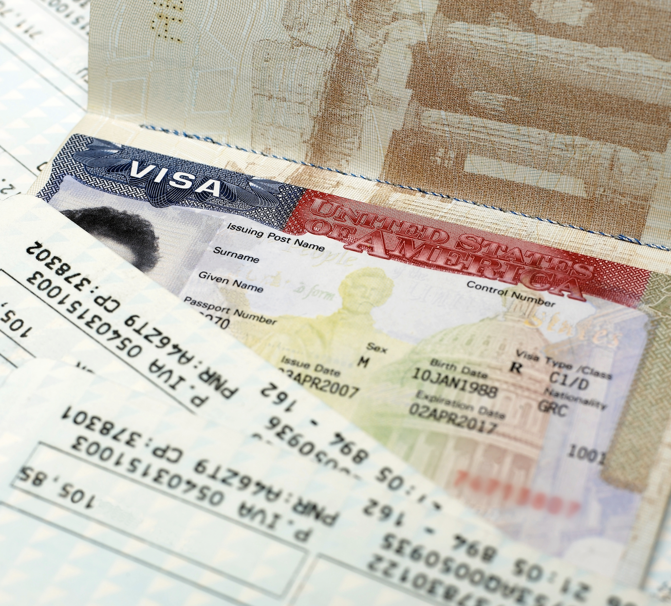 Visa and immigration documentation